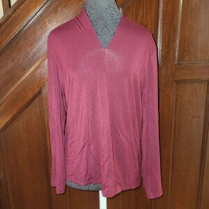 Talbots Women's Burgundy Long Sleeve Shirt XL